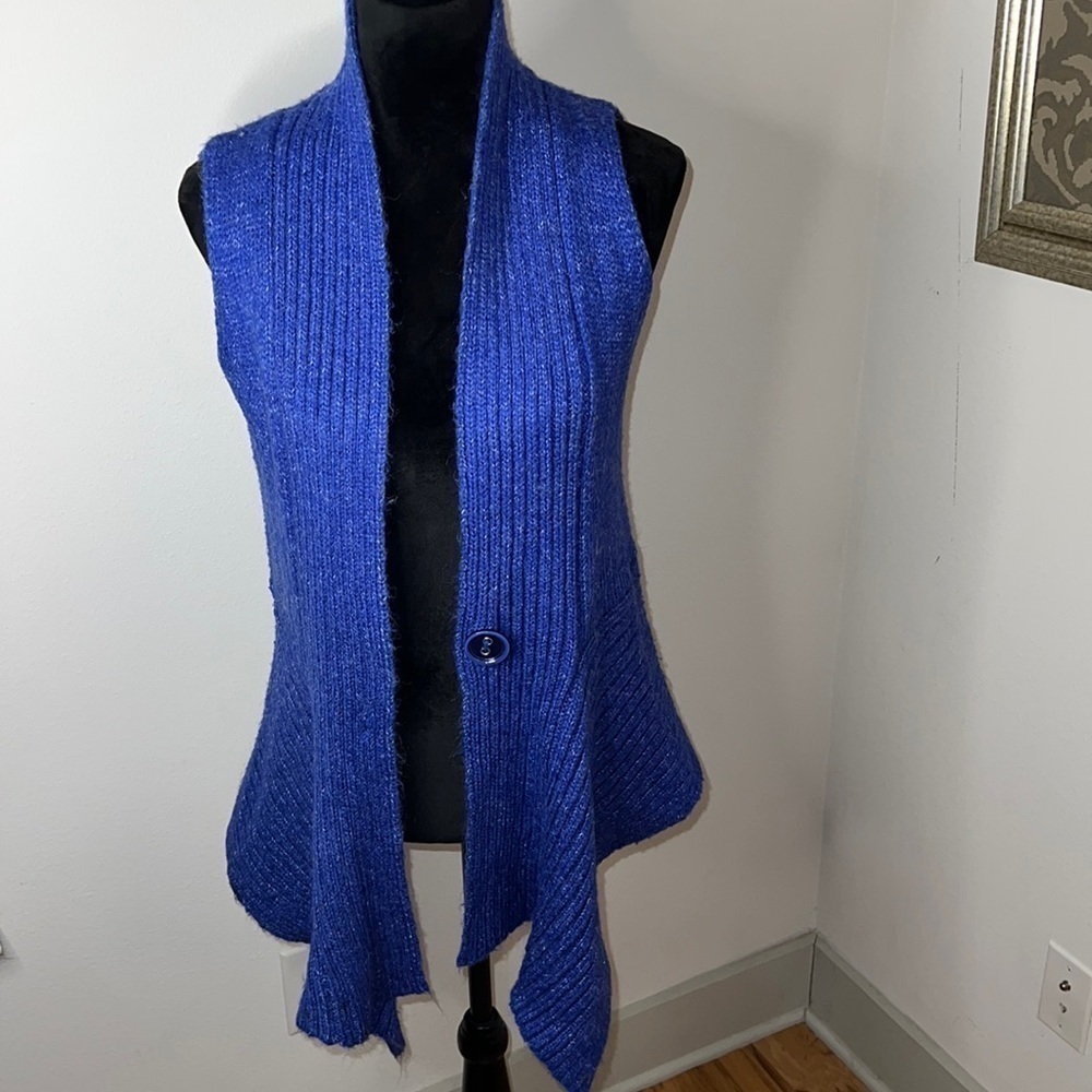 Alberto Makali Sz M long‎ ribbed sweater vest cardigan